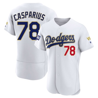 Authentic Los Angeles Dodgers Ben Casparius White/ 2021 Program Player Jersey - Gold