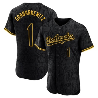 Authentic Los Angeles Dodgers Billy Grabarkewitz Snake Skin City Jersey - Black