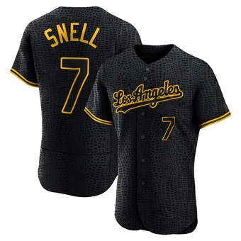 Authentic Los Angeles Dodgers Blake Snell Snake Skin City Jersey - Black