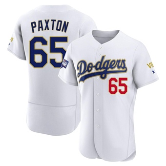 Authentic Los Angeles Dodgers James Paxton White/ 2021 Program Player Jersey - Gold