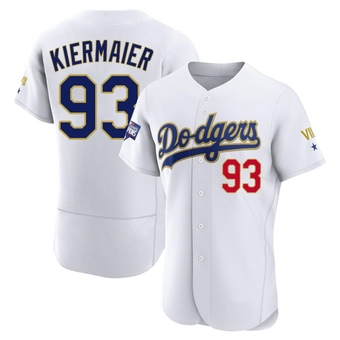 Authentic Los Angeles Dodgers Kevin Kiermaier White/ 2021 Program Player Jersey - Gold