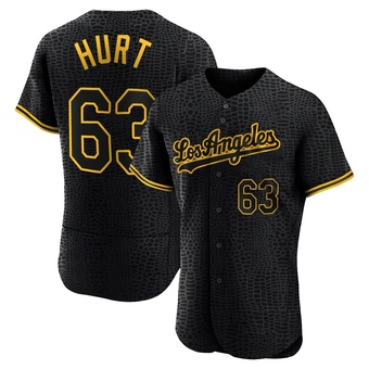 Authentic Los Angeles Dodgers Kyle Hurt Snake Skin City Jersey - Black