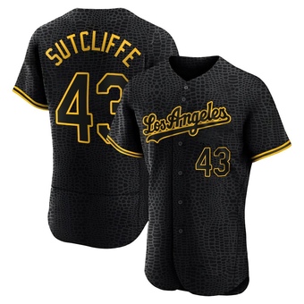 Authentic Los Angeles Dodgers Rick Sutcliffe Snake Skin City Jersey - Black