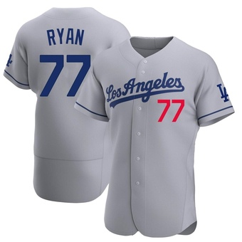 Authentic Los Angeles Dodgers River Ryan Away Jersey - Gray