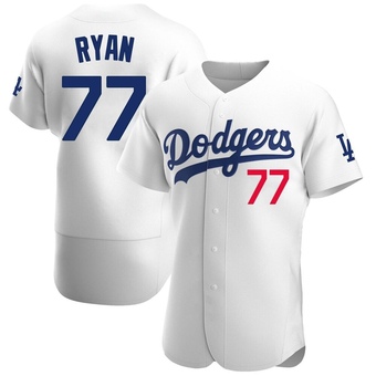 Authentic Los Angeles Dodgers River Ryan Home Jersey - White