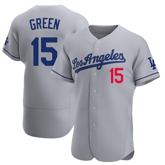 Authentic Los Angeles Dodgers Shawn Green Gray Away Jersey - Green