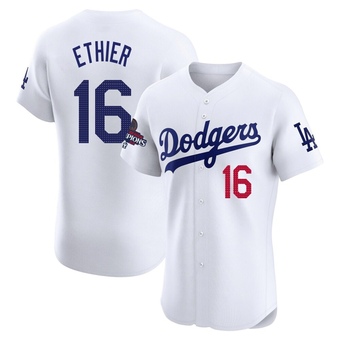 Elite Los Angeles Dodgers Andre Ethier Home World Series Champions Jersey - White