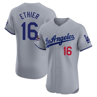 Elite Los Angeles Dodgers Andre Ethier Road World Series Champions Jersey - Gray