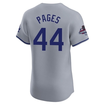 Elite Los Angeles Dodgers Andy Pages Road World Series Champions Jersey - Gray