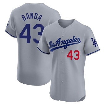 Elite Los Angeles Dodgers Anthony Banda Road Jersey - Gray