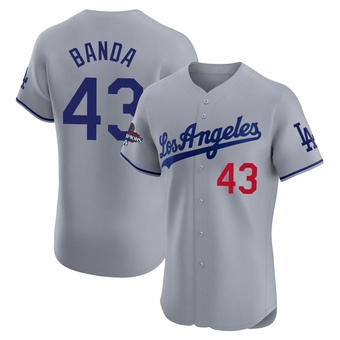 Elite Los Angeles Dodgers Anthony Banda Road World Series Champions Jersey - Gray