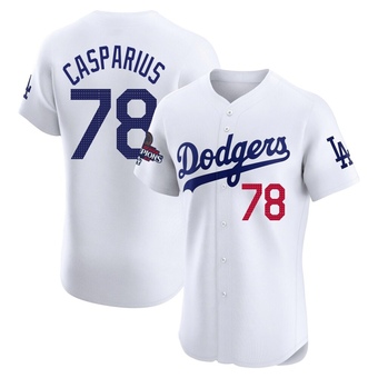 Elite Los Angeles Dodgers Ben Casparius Home World Series Champions Jersey - White