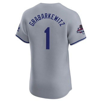 Elite Los Angeles Dodgers Billy Grabarkewitz Road World Series Champions Jersey - Gray