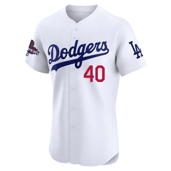 Elite Los Angeles Dodgers Brent Honeywell Home World Series Champions Jersey - White