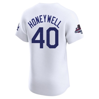 Elite Los Angeles Dodgers Brent Honeywell Home World Series Champions Jersey - White