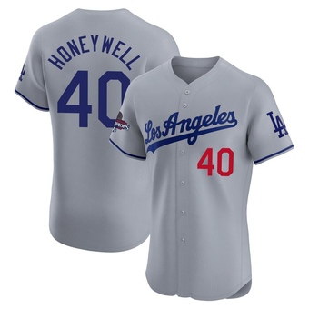 Elite Los Angeles Dodgers Brent Honeywell Road World Series Champions Jersey - Gray