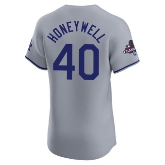 Elite Los Angeles Dodgers Brent Honeywell Road World Series Champions Jersey - Gray