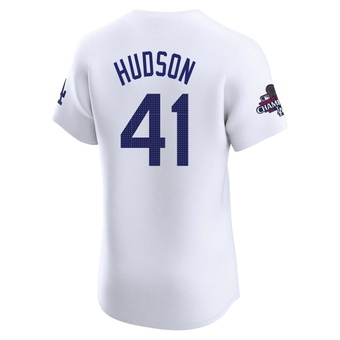 Elite Los Angeles Dodgers Daniel Hudson Home World Series Champions Jersey - White