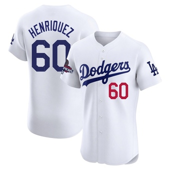 Elite Los Angeles Dodgers Edgardo Henriquez Home World Series Champions Jersey - White