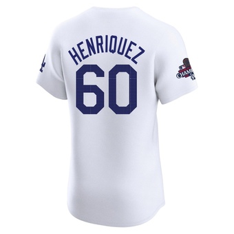 Elite Los Angeles Dodgers Edgardo Henriquez Home World Series Champions Jersey - White