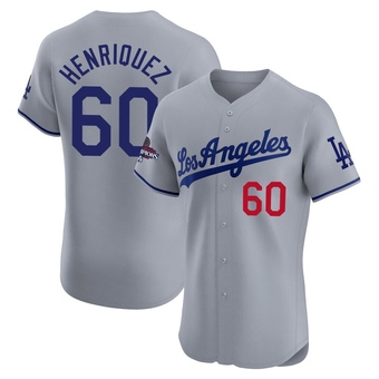 Elite Los Angeles Dodgers Edgardo Henriquez Road World Series Champions Jersey - Gray