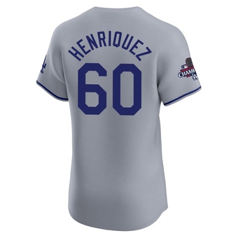 Elite Los Angeles Dodgers Edgardo Henriquez Road World Series Champions Jersey - Gray