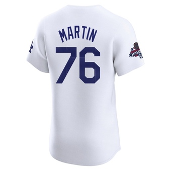 Elite Los Angeles Dodgers J.D. Martin Home World Series Champions Jersey - White