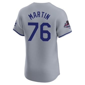 Elite Los Angeles Dodgers J.D. Martin Road World Series Champions Jersey - Gray