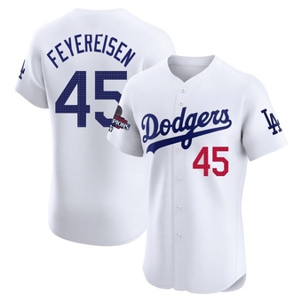 Elite Los Angeles Dodgers J.P. Feyereisen Home World Series Champions Jersey - White