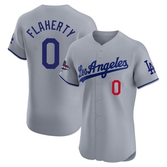 Elite Los Angeles Dodgers Jack Flaherty Road World Series Champions Jersey - Gray