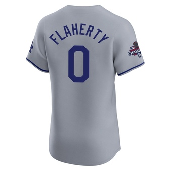 Elite Los Angeles Dodgers Jack Flaherty Road World Series Champions Jersey - Gray