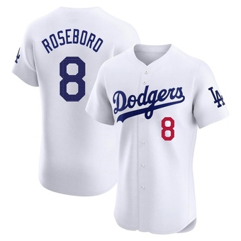 Elite Los Angeles Dodgers John Roseboro Home Jersey - White