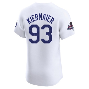 Elite Los Angeles Dodgers Kevin Kiermaier Home World Series Champions Jersey - White