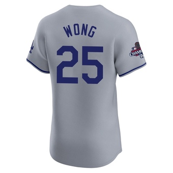 Elite Los Angeles Dodgers Kolten Wong Road World Series Champions Jersey - Gray