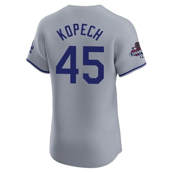 Elite Los Angeles Dodgers Michael Kopech Road World Series Champions Jersey - Gray