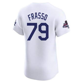 Elite Los Angeles Dodgers Nick Frasso Home World Series Champions Jersey - White