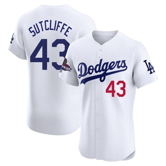 Elite Los Angeles Dodgers Rick Sutcliffe Home World Series Champions Jersey - White