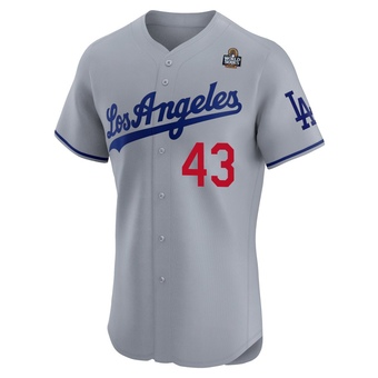 Elite Los Angeles Dodgers Rick Sutcliffe Road 2024 World Series Jersey - Gray