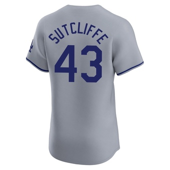 Elite Los Angeles Dodgers Rick Sutcliffe Road 2024 World Series Jersey - Gray