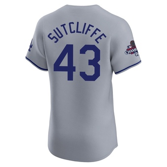 Elite Los Angeles Dodgers Rick Sutcliffe Road World Series Champions Jersey - Gray