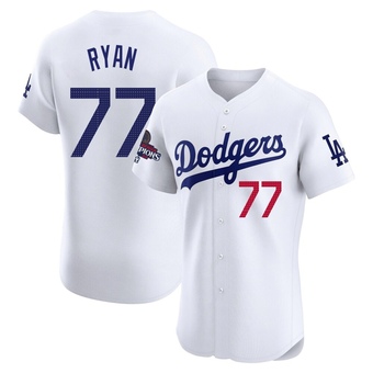 Elite Los Angeles Dodgers River Ryan Home World Series Champions Jersey - White