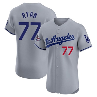 Elite Los Angeles Dodgers River Ryan Road World Series Champions Jersey - Gray