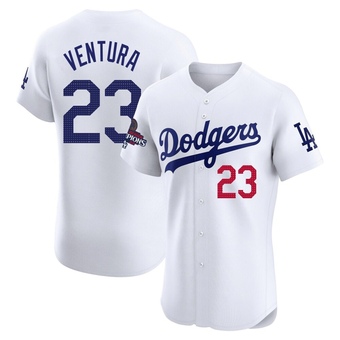 Elite Los Angeles Dodgers Robin Ventura Home World Series Champions Jersey - White