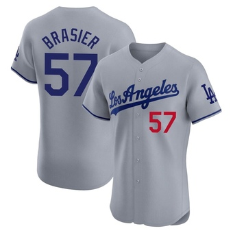 Elite Los Angeles Dodgers Ryan Brasier Road Jersey - Gray