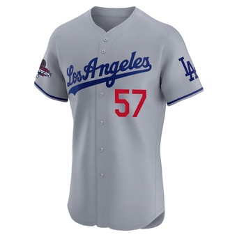 Elite Los Angeles Dodgers Ryan Brasier Road World Series Champions Jersey - Gray