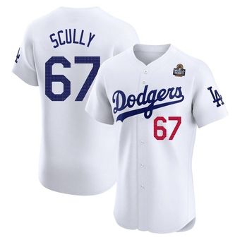 Elite Los Angeles Dodgers Vin Scully Home 2024 World Series Jersey - White