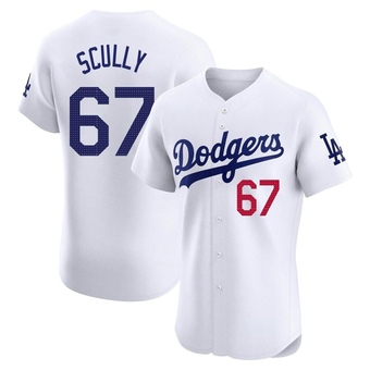 Elite Los Angeles Dodgers Vin Scully Home Jersey - White