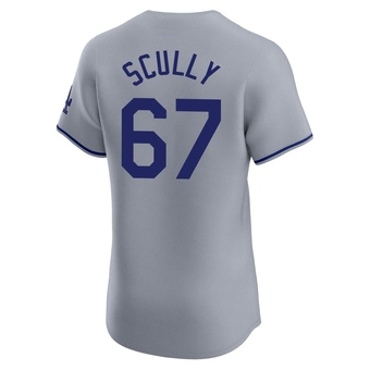 Elite Los Angeles Dodgers Vin Scully Road Jersey - Gray