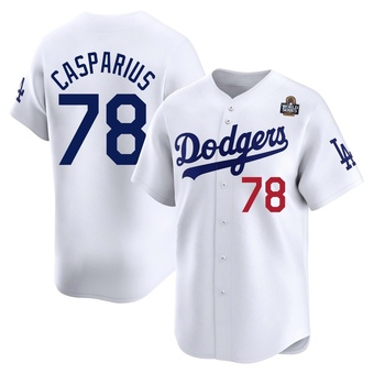 Limited Los Angeles Dodgers Ben Casparius Home 2024 World Series Jersey - White