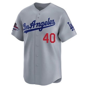 Limited Los Angeles Dodgers Brent Honeywell Away World Series Champions Jersey - Gray